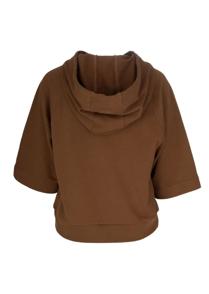 SEMICOUTURE | FELPA MANICHE A TRE QUARTI MARRONE Offerte speciali