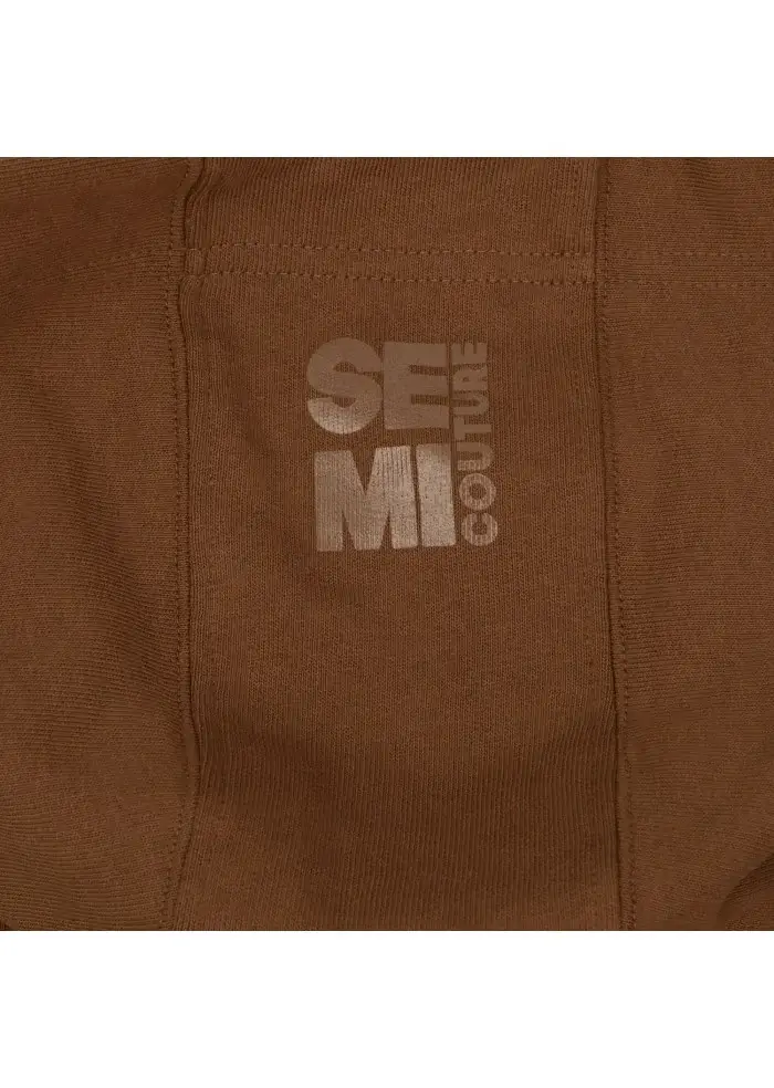 SEMICOUTURE | FELPA MANICHE A TRE QUARTI MARRONE Offerte speciali