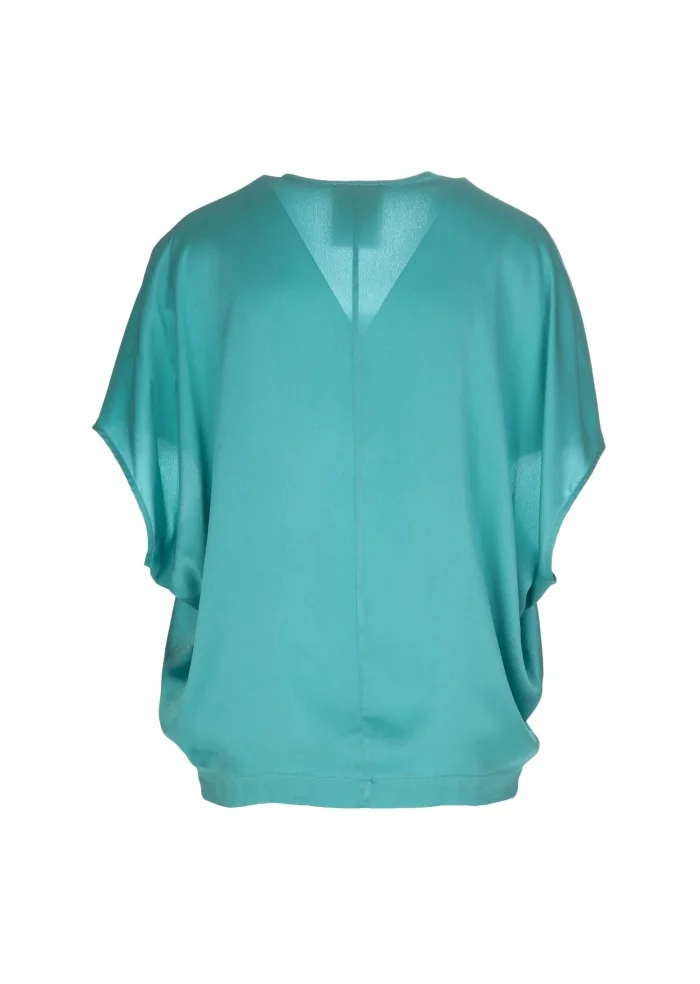 SEMICOUTURE | BLUSA SCOLLO A V ACQUA MARINA Enormi risparmi