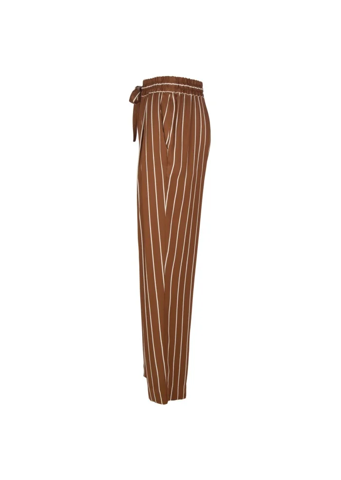 SEMICOUTURE | PANTALONI A RIGHE MARRONE BIANCO Super sconto