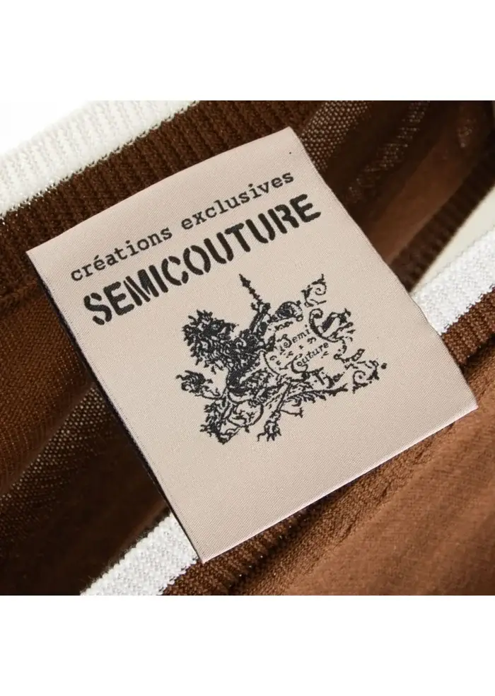 SEMICOUTURE |GILET SCOLLO A V MARRONE Enormi sconti