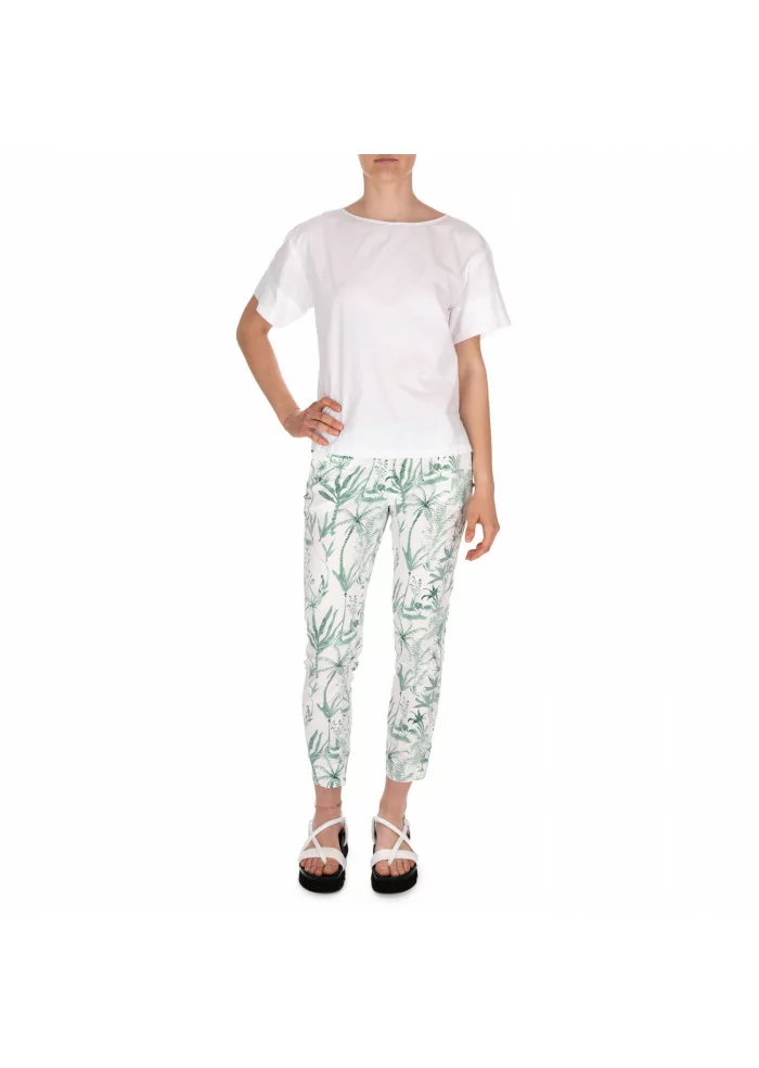 MASON'S | PANTALONI JAQUELINE CAPRI BIANCO VERDE 50% di sconto per tempo limitato