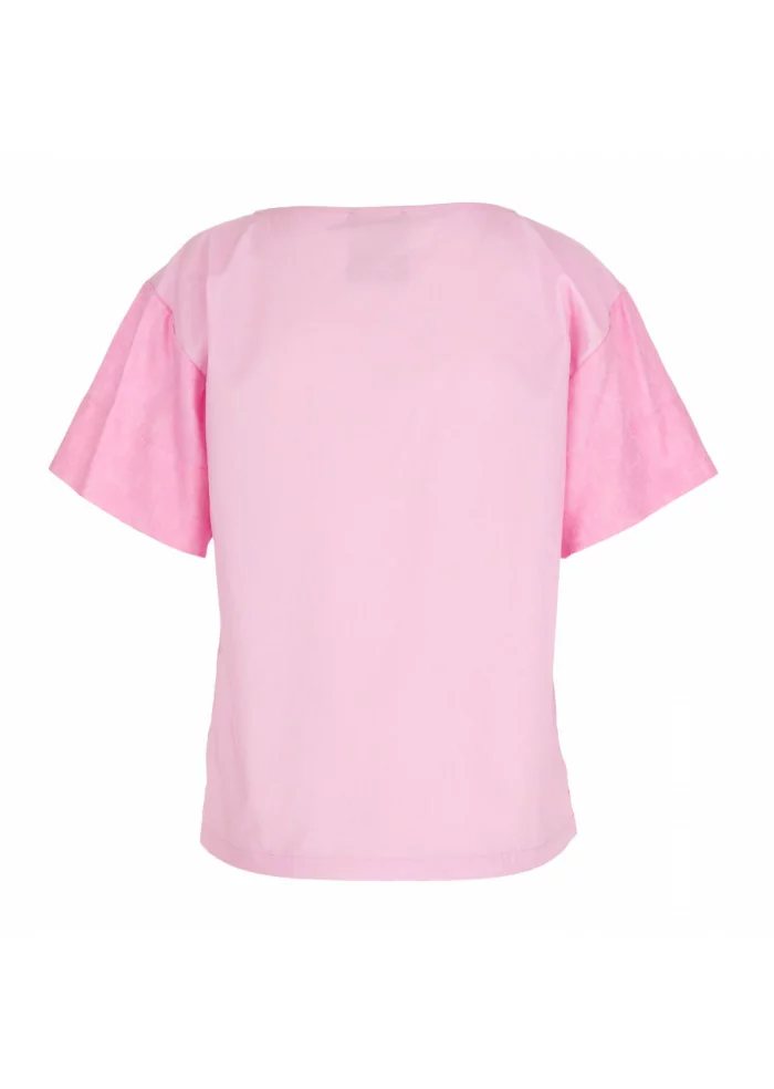 SEMICOUTURE | CAMICIA COTONE RICAMO ROSA Sconti questo mese