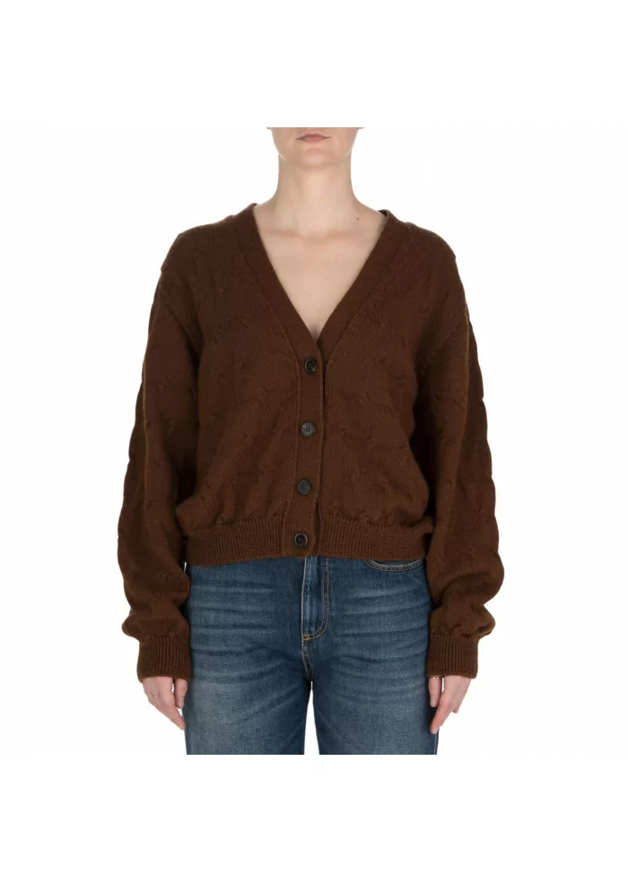 SOLOTRE | CARDIGAN LANA MARRONE In Linea