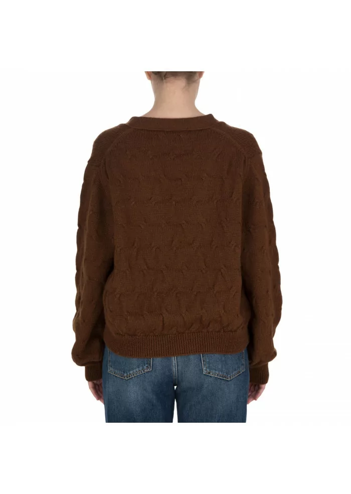 SOLOTRE | CARDIGAN LANA MARRONE In Linea