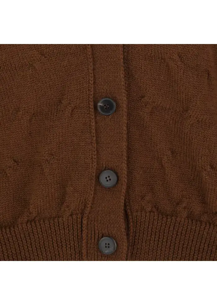 SOLOTRE | CARDIGAN LANA MARRONE In Linea