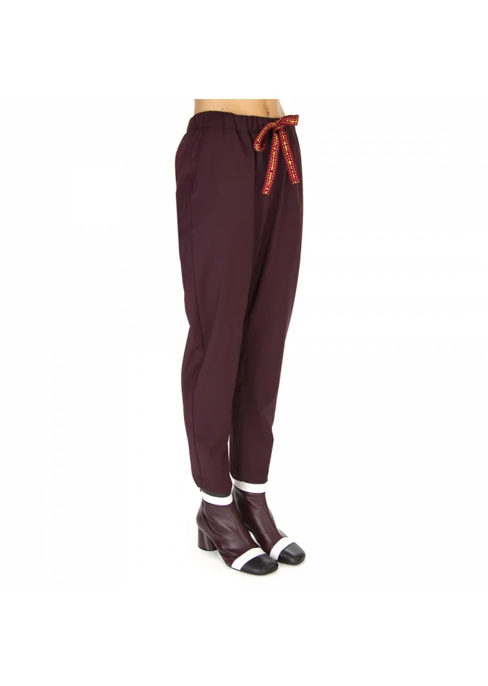 PANTALONI DONNA SEMICOUTURE | Y9AL05 BORDEAUX SCURO Novità