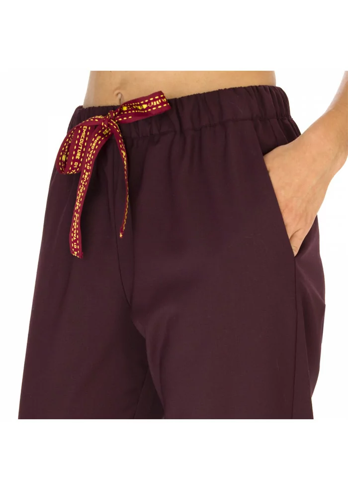 PANTALONI DONNA SEMICOUTURE | Y9AL05 BORDEAUX SCURO Novità
