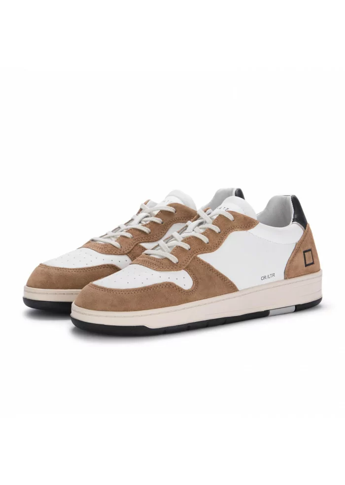 D.A.T.E. | SNEAKERS COURT IN PELLE MARRONE BIANCO Comprare a buon mercato