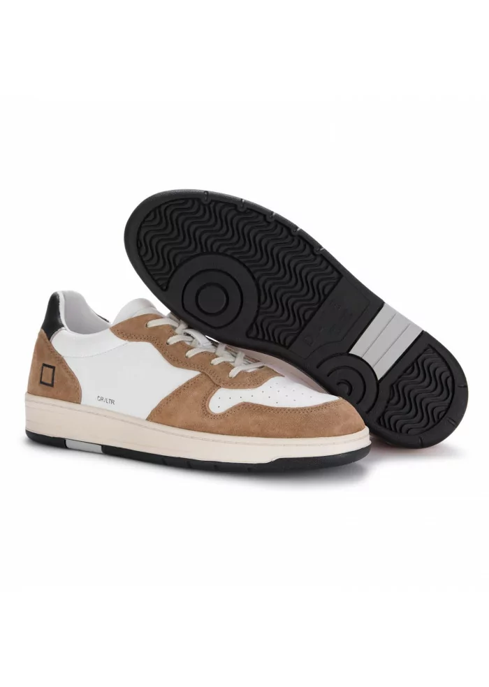 D.A.T.E. | SNEAKERS COURT IN PELLE MARRONE BIANCO Comprare a buon mercato