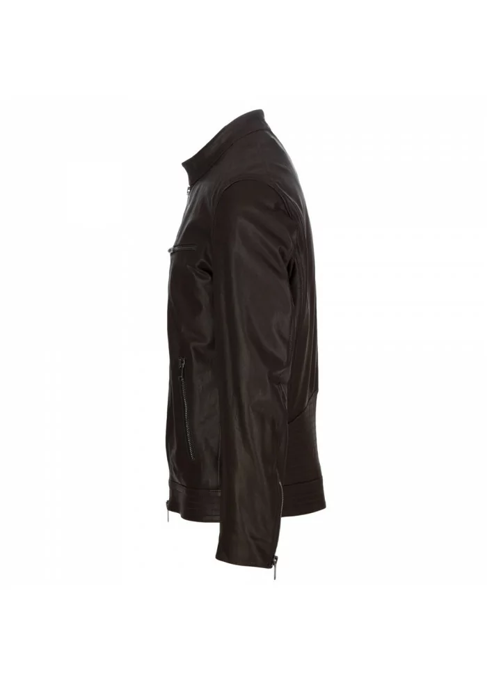 DONDUP | GIACCA IN PELLE CON IMBOTTITURA INTERNA MARRONE Lightning offer