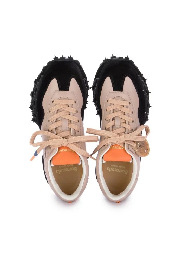 BARRACUDA | SNEAKERS PELLE CAMOSCIO ROSA NUDE NERO Sconti VIP