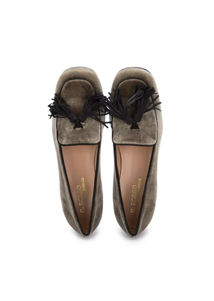 IL BORGO FIRENZE | SCARPE BASSE VELLUTO NAPPE MARRONE Prezzo basso