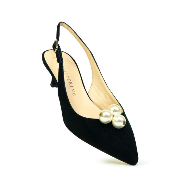 Prosperine Chanel da Donna in Camoscio con Perle Saldi