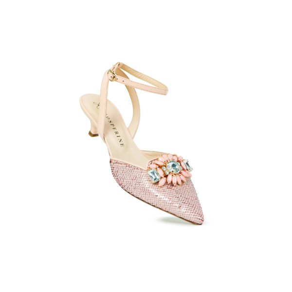 Prosperine Sandalo da Donna con Tacco 35 mm in Paillettes Economico