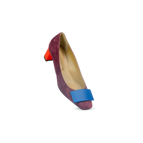 Prosperine Scarpa da Donna in Camoscio con Tacco con Placca Spedizione Gratuita