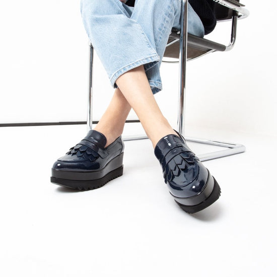 Lorenzo Mari Mocassino Clea Vernice Blu Convenienza