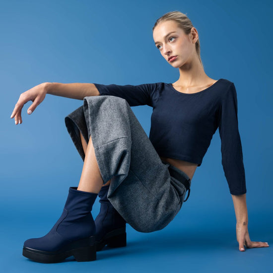 Lorenzo Mari Stivaletto Polly lycra Blu Vendita Economica