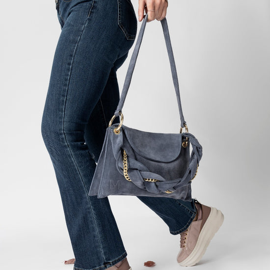 Lorenzo Mari Borsa Little Darcy Camoscio denim Nuova