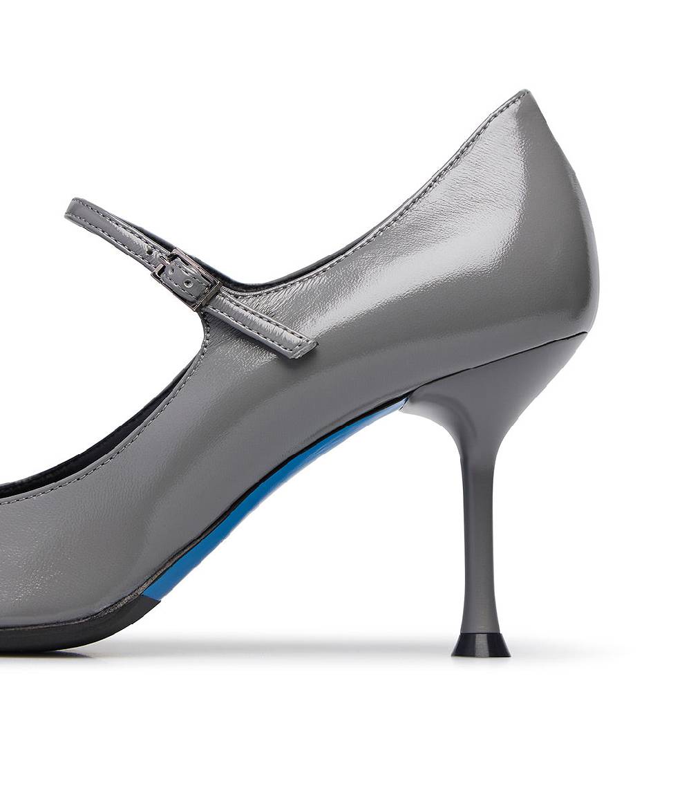 ﻿Loriblu Decollete in pelle lucida grigio con cinturino I Più Venduti