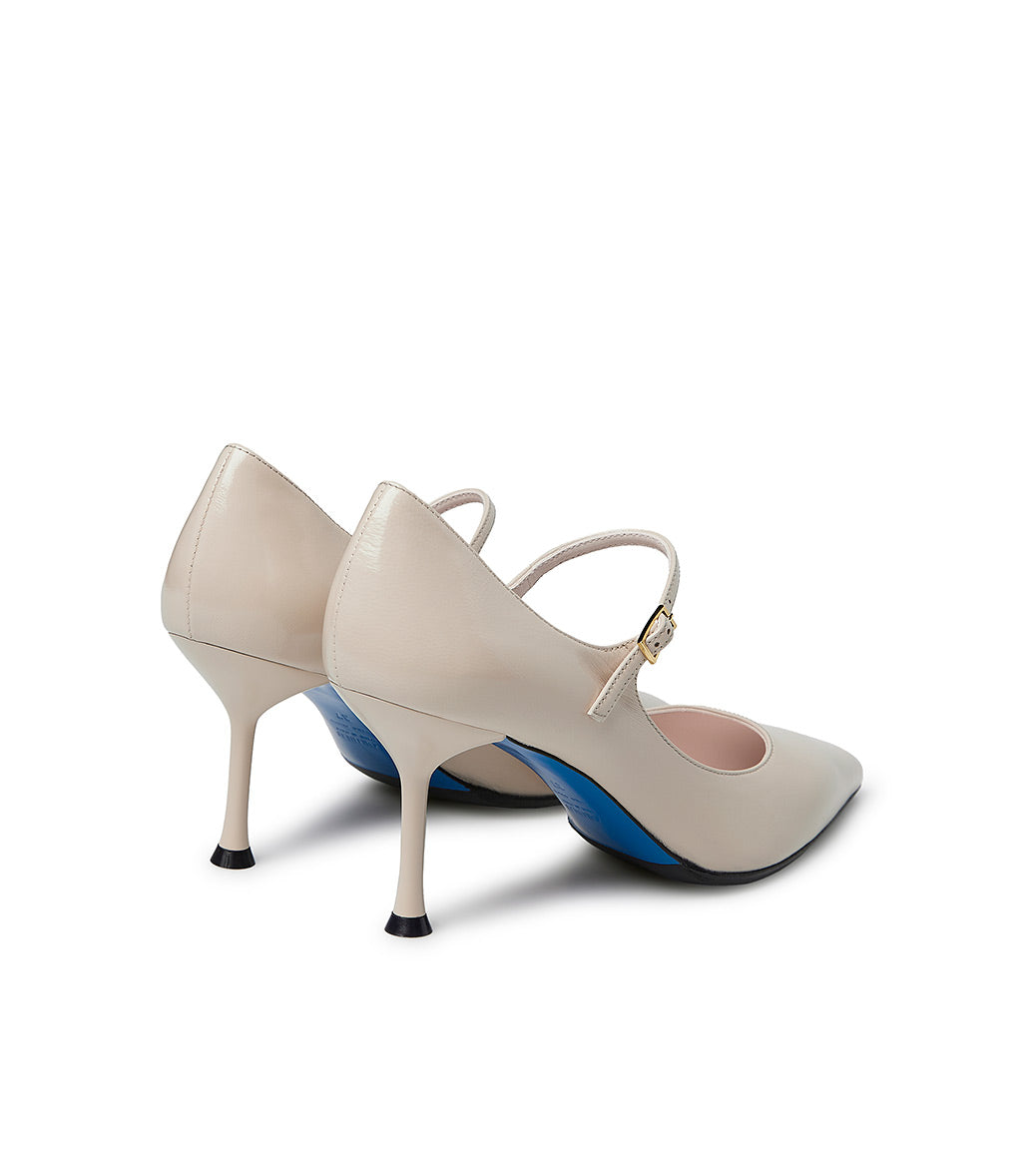 Loriblu Decollete in pelle lucida sabbia con cinturino Vendite Flash