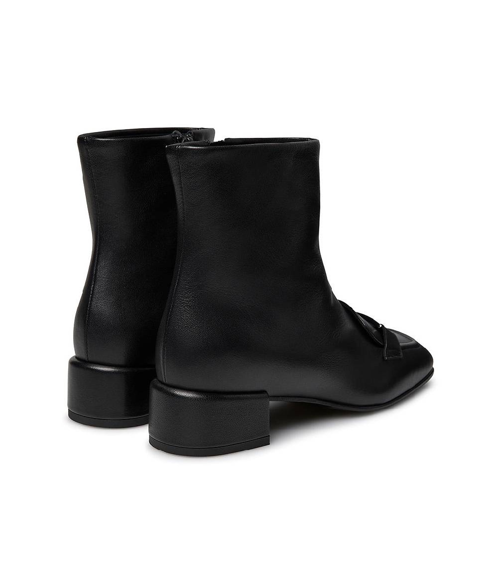 Loriblu Stivaletto nappa nero con placca Logo metal Nuova