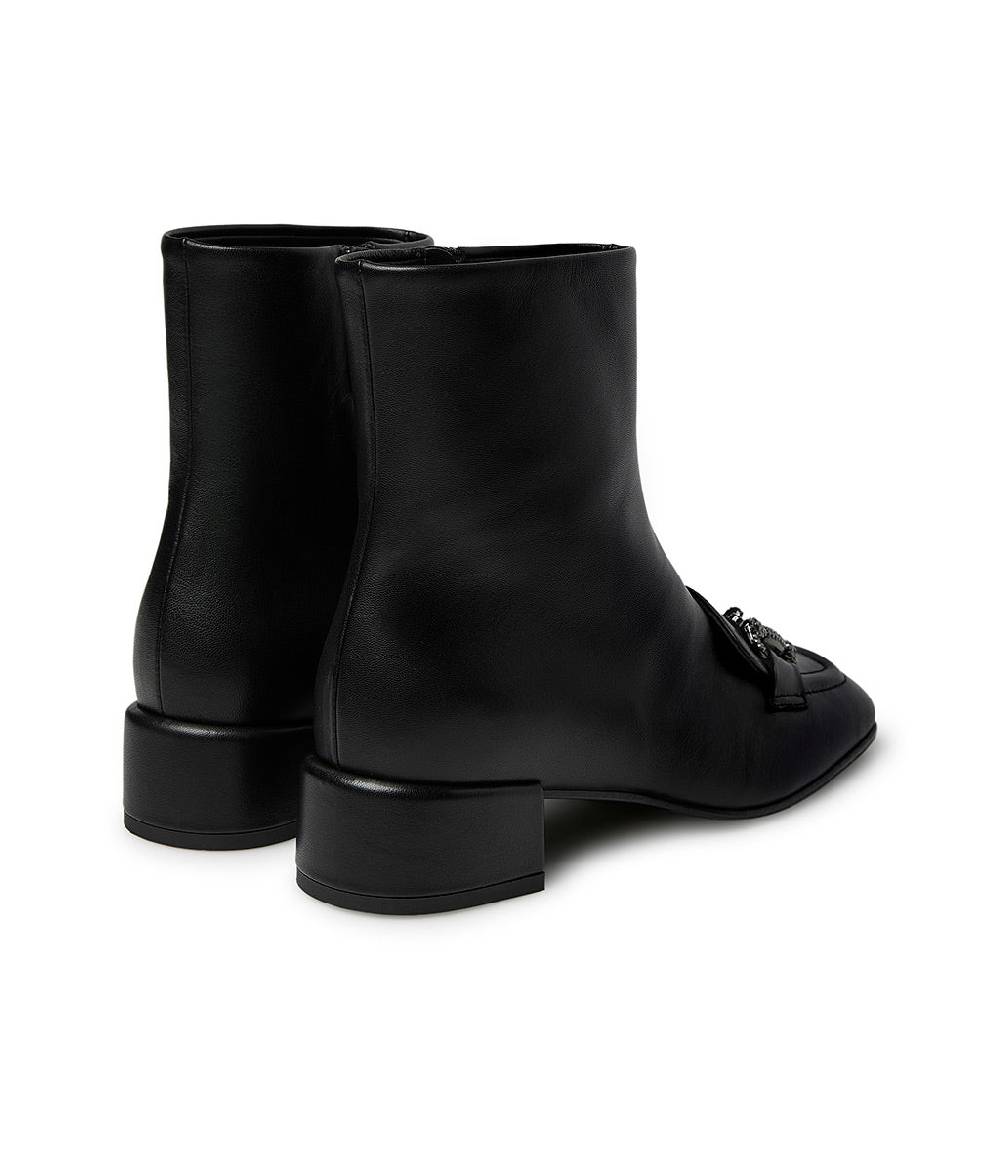 Loriblu Stivaletto in nappa nero con morsetto gioiello Moda