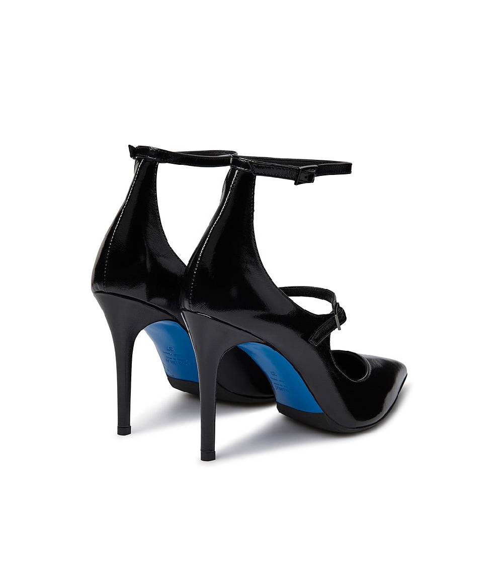 Loriblu Decollete in pelle lucida nero con cinturini Italia