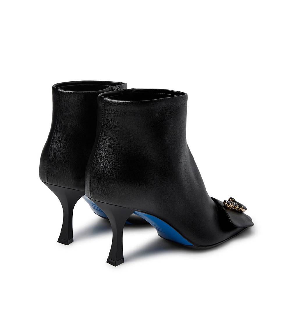 Loriblu Stivaletto in nappa nero con Logo Signature cristalli Vendita