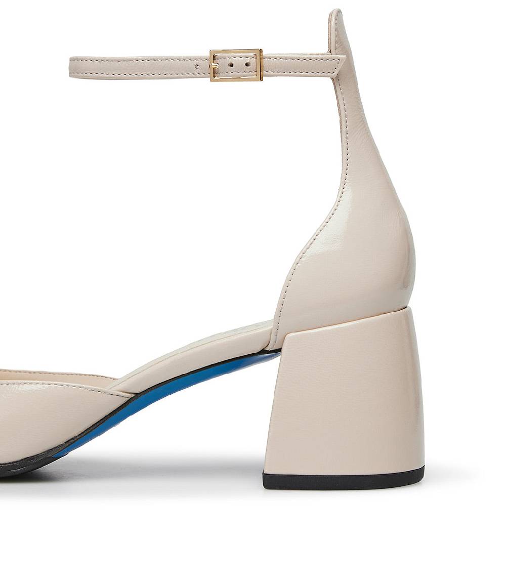 Loriblu Décolleté Mary Jane in pelle lucida sabbia con cinturino Spedizione Gratuita