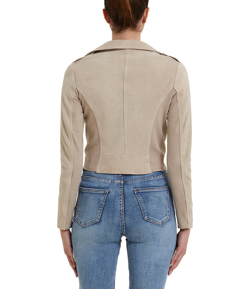 Loriblu Giacca stile biker in camoscio naturale Soddisfazione Garantita
