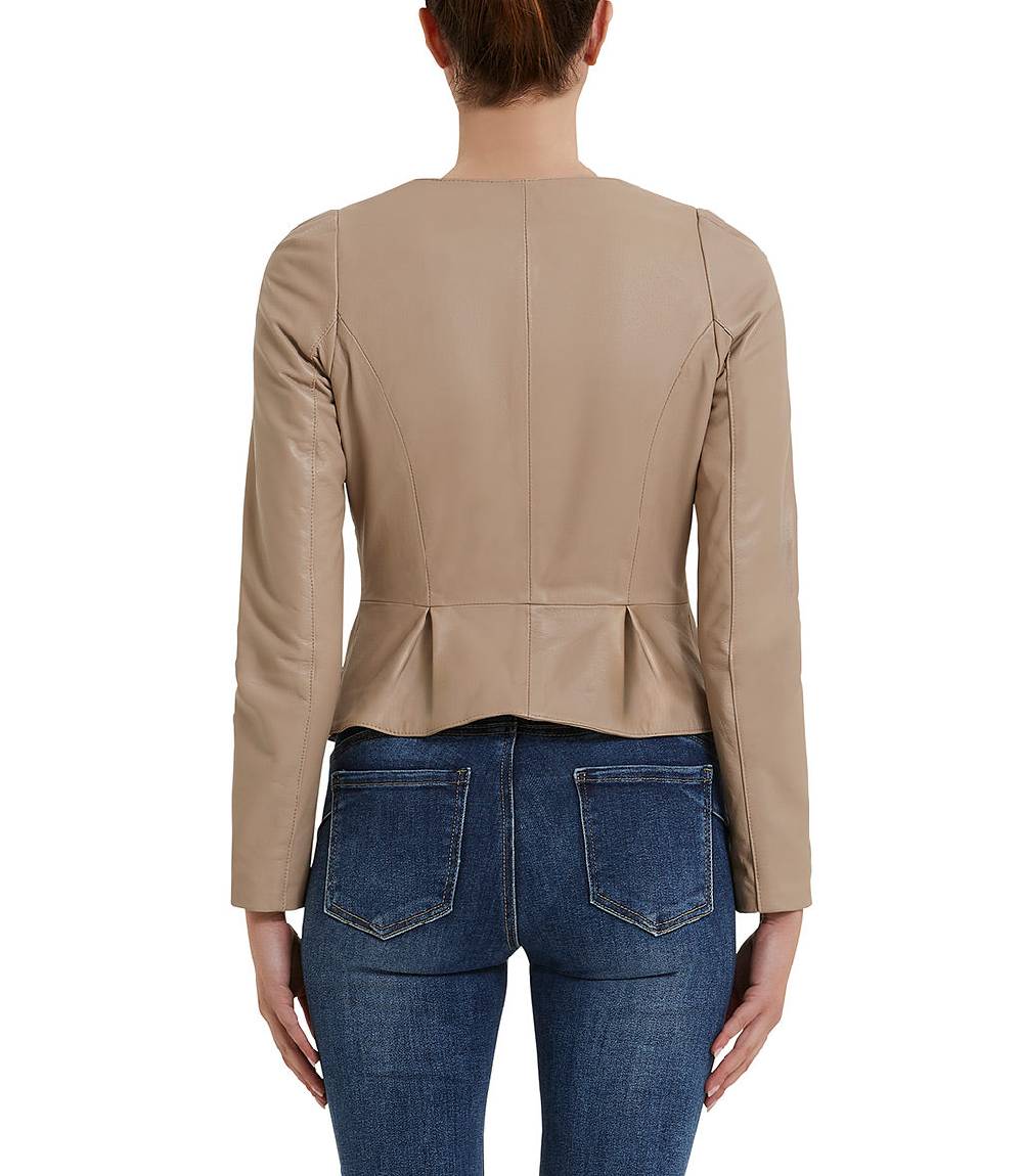 Loriblu Giacca in pelle beige Qualità Garantita