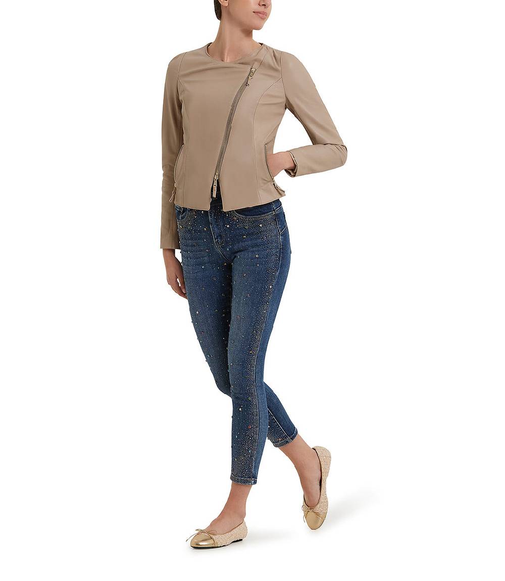 Loriblu Giacca in pelle beige Qualità Garantita