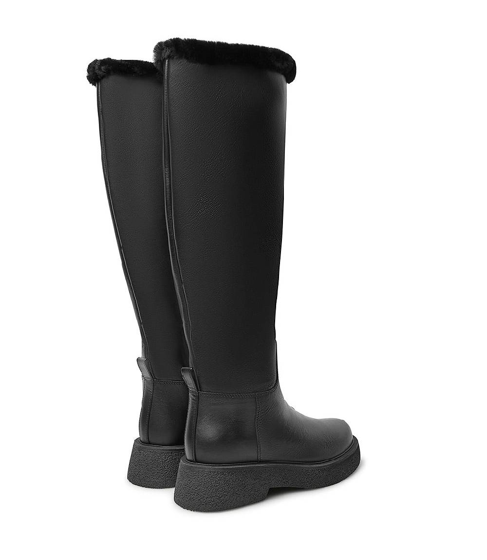 Loriblu Stivali in pelle e shearling nero Outlet