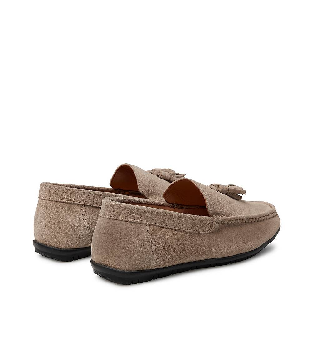 Loriblu Mocassino in camoscio camel con nappine Nuovo