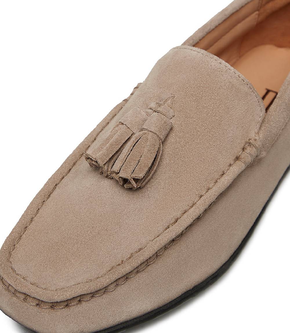 Loriblu Mocassino in camoscio camel con nappine Nuovo