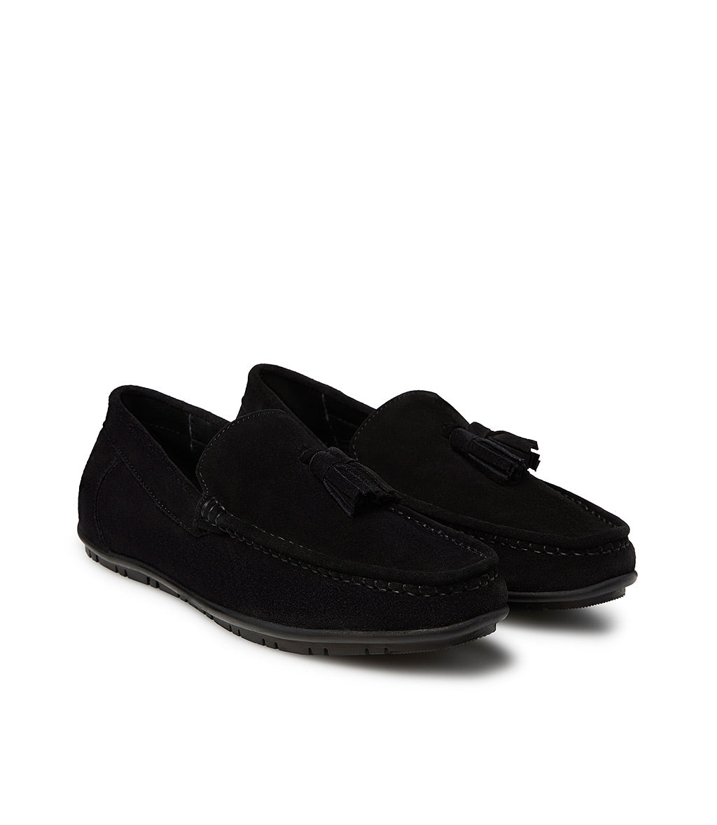 Loriblu Mocassino in camoscio nero con nappine Vendita