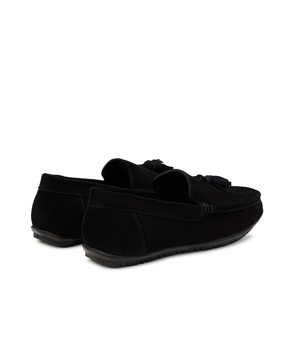 Loriblu Mocassino in camoscio nero con nappine Vendita
