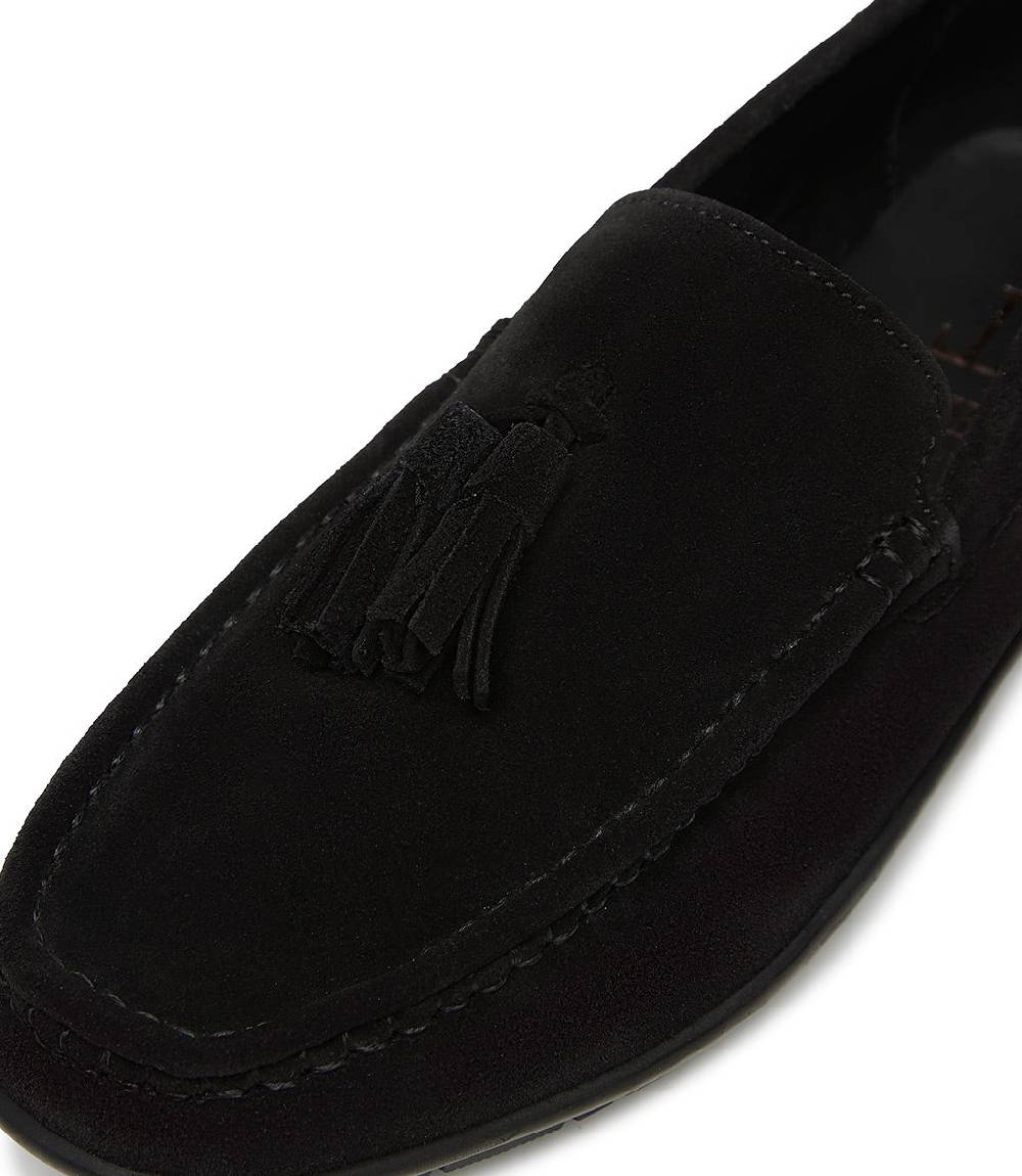 Loriblu Mocassino in camoscio nero con nappine Vendita
