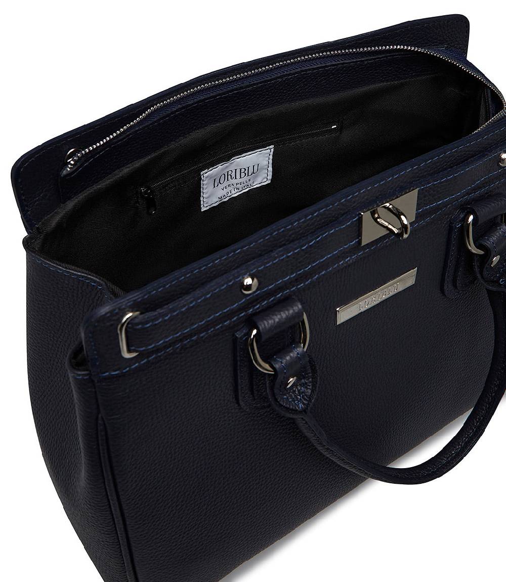 Loriblu Borsa tote in pelle testurizzata blu Promozione Limitata
