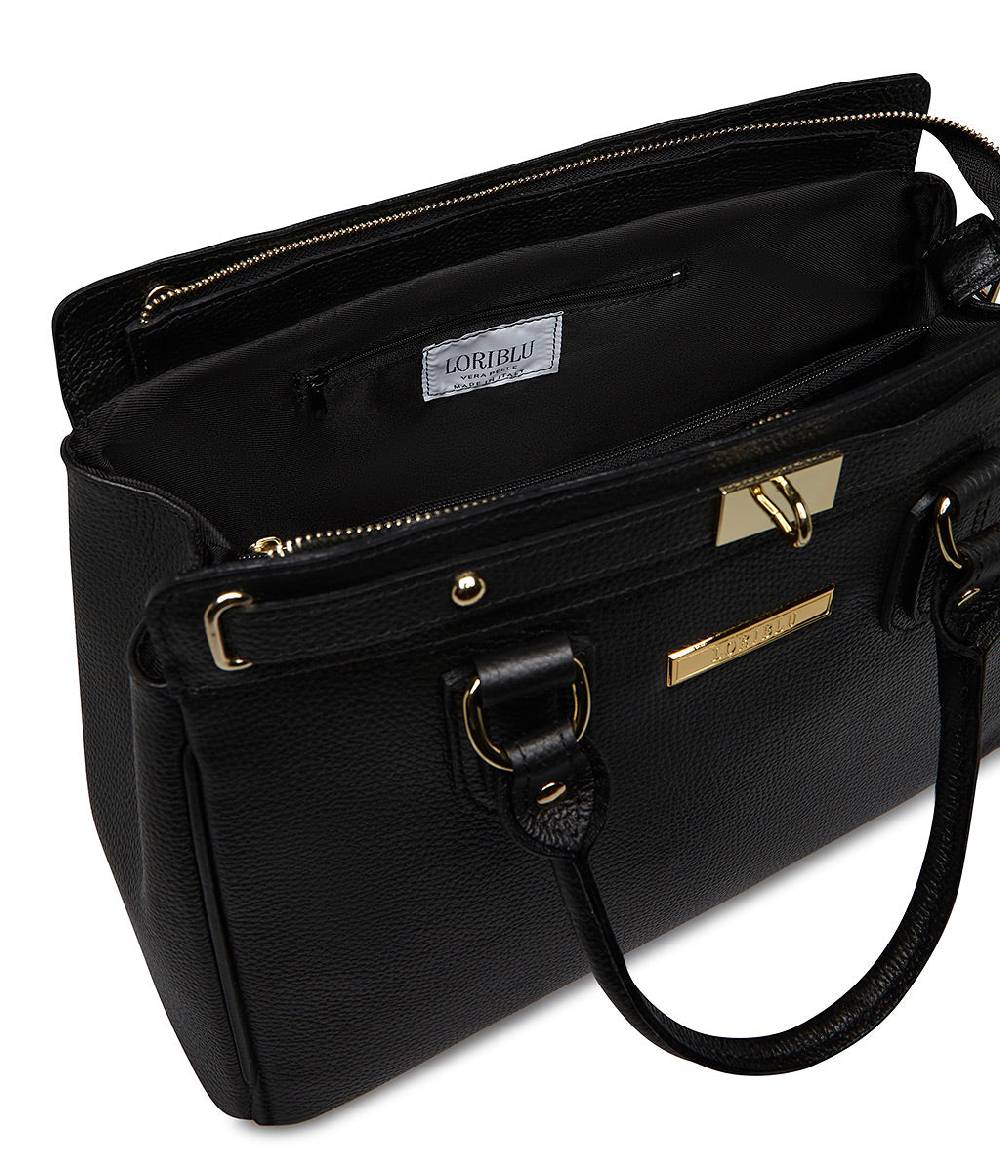 Loriblu Borsa tote in pelle testurizzata nera Fino Al -60%