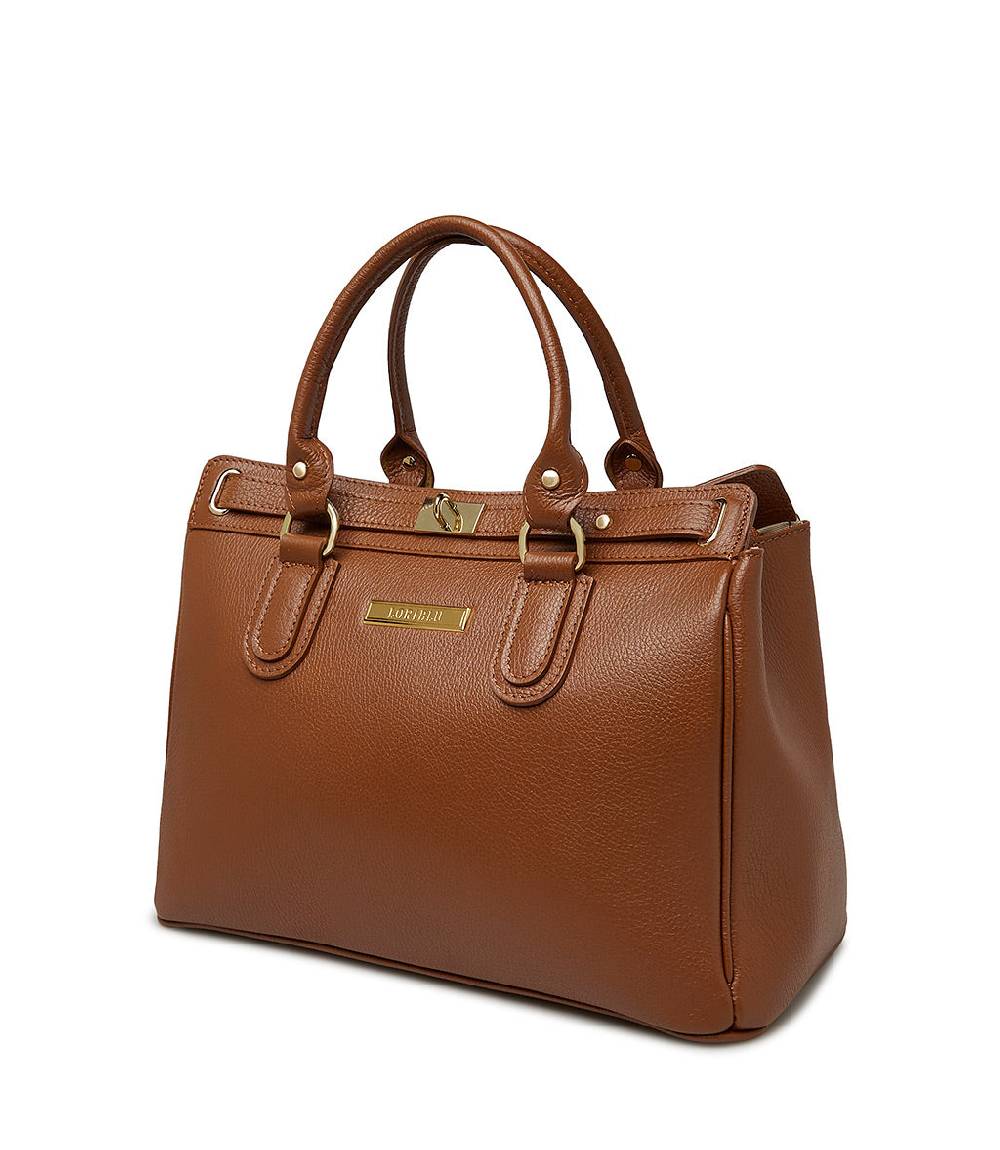 Loriblu Borsa tote in pelle testurizzata marrone Shopping Online