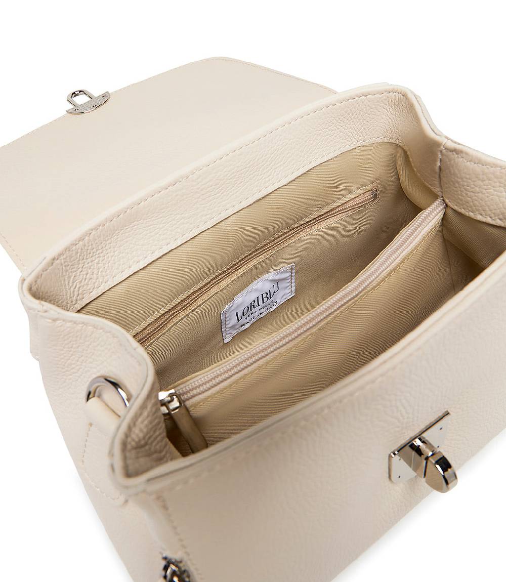 Loriblu Borsa a mano beige in pelle martellata Novità