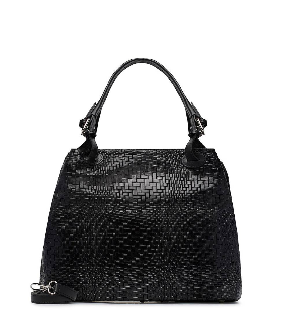 Loriblu Borsa tote in pelle intrecciata nera Economico