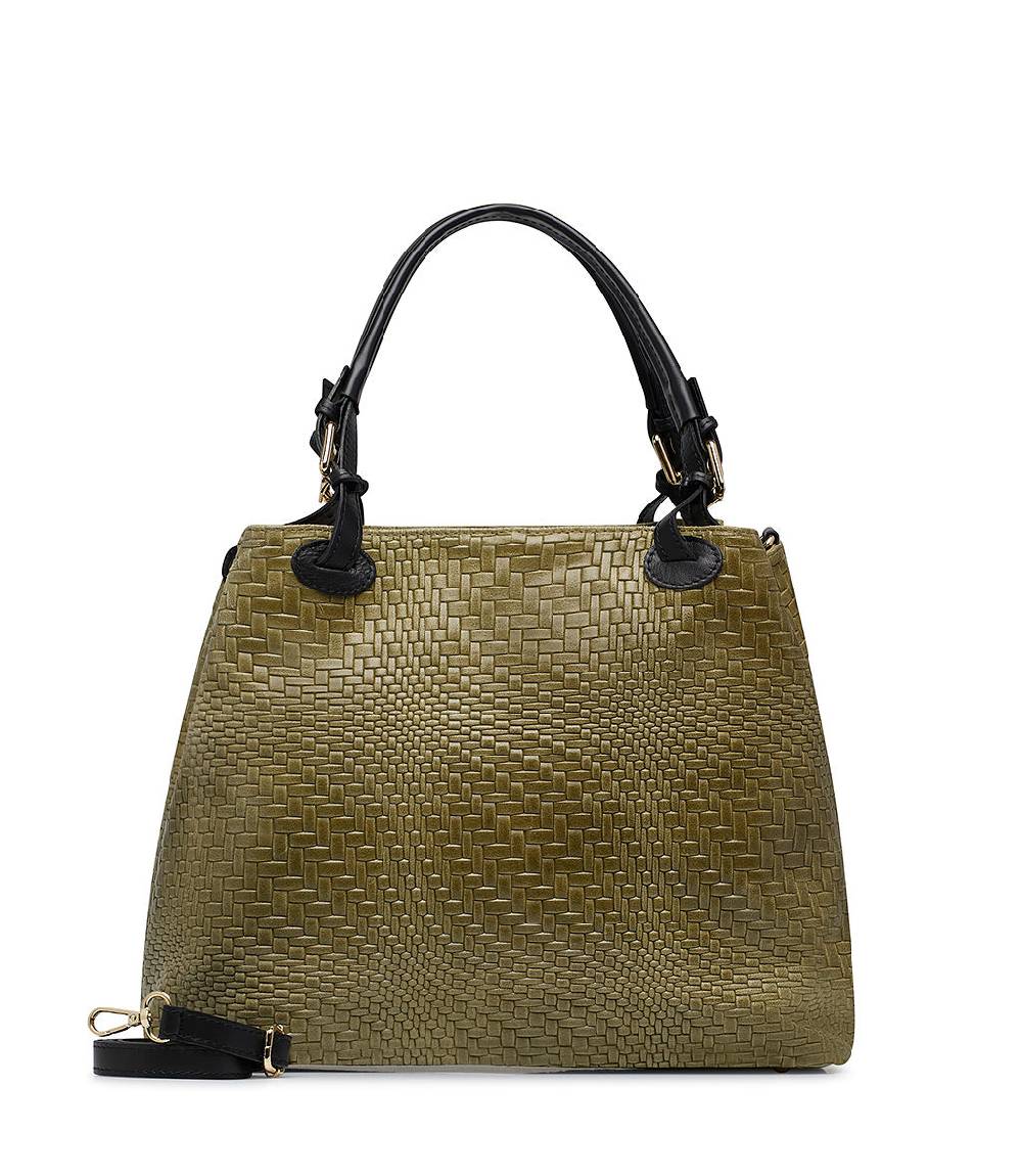 Loriblu Borsa tote in pelle intrecciata verdone Online