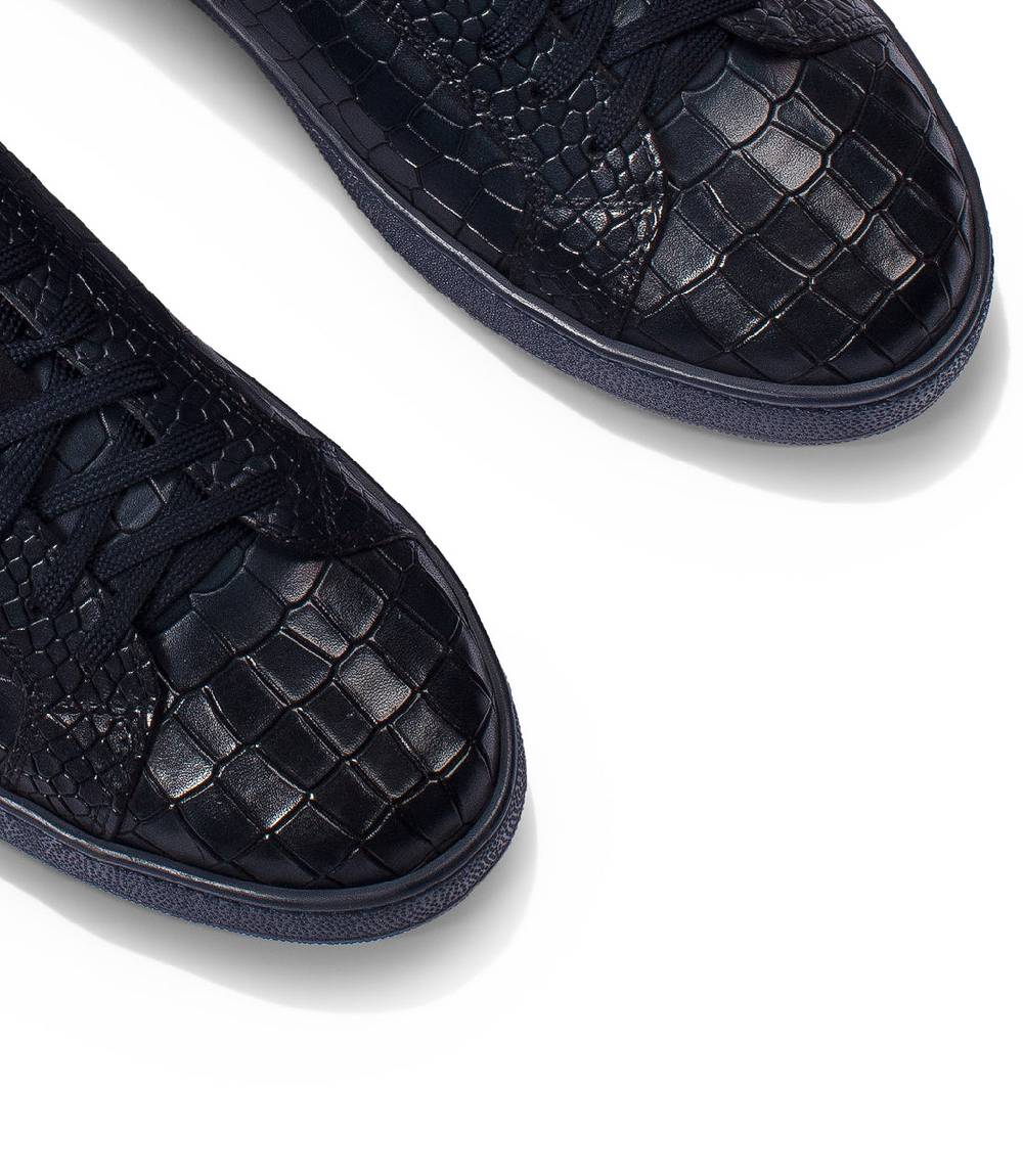 Loriblu Sneakers in pelle effetto coccodrillo blu Saldi