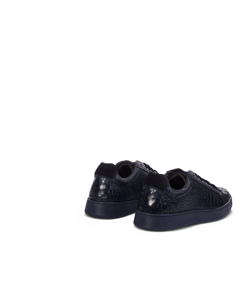 Loriblu Sneakers in pelle effetto coccodrillo blu Saldi