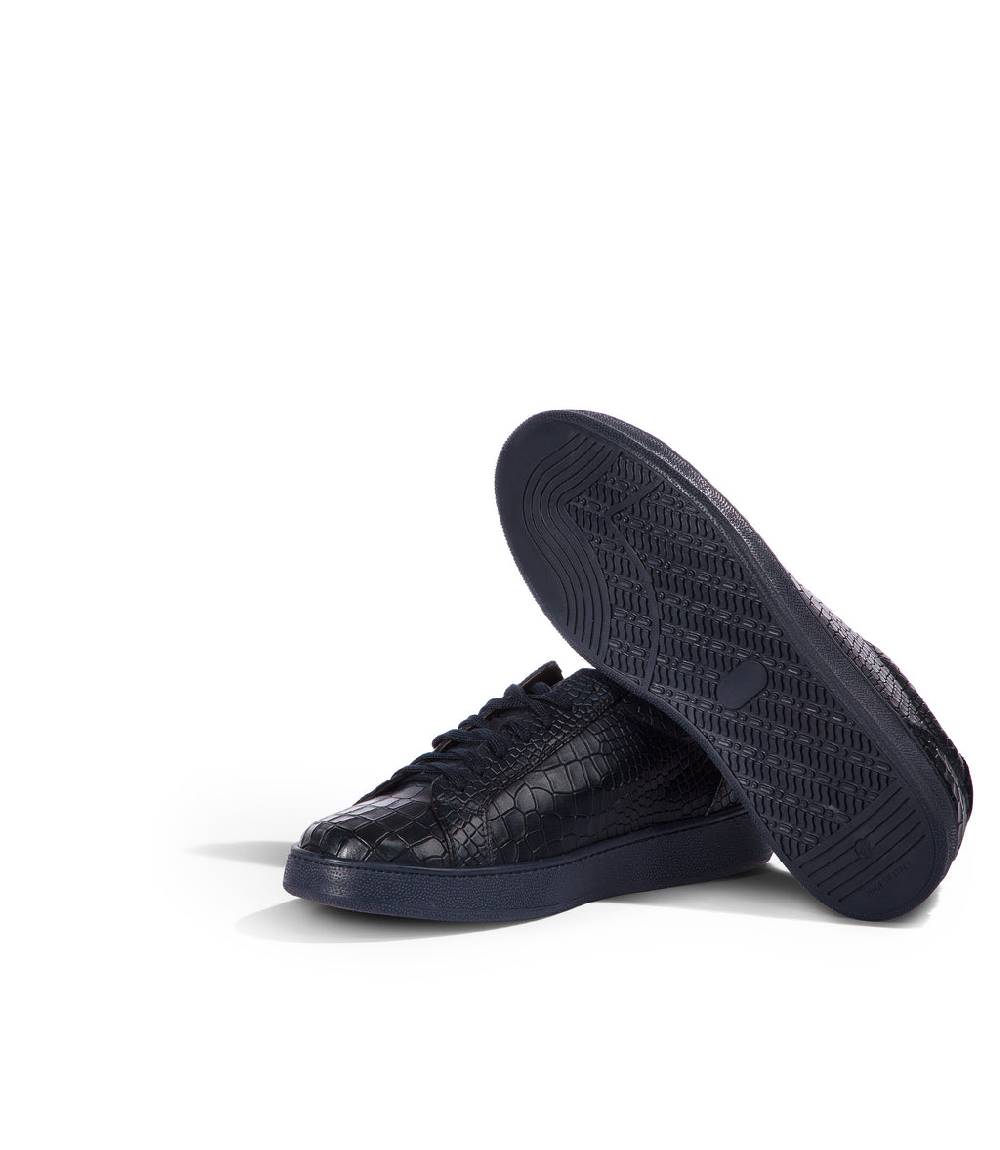 Loriblu Sneakers in pelle effetto coccodrillo blu Saldi