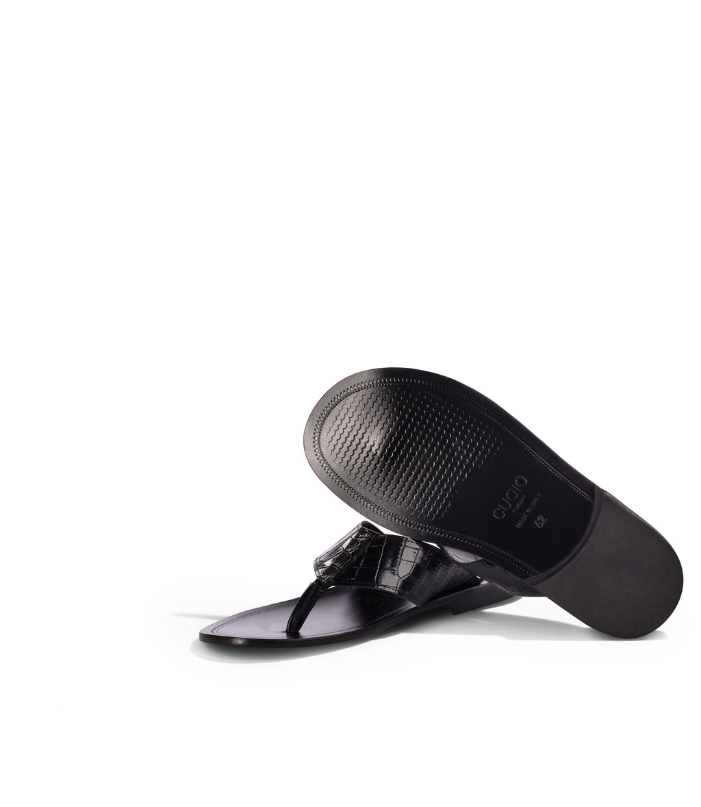 Loriblu Sandali infradito in pelle nera Offerte