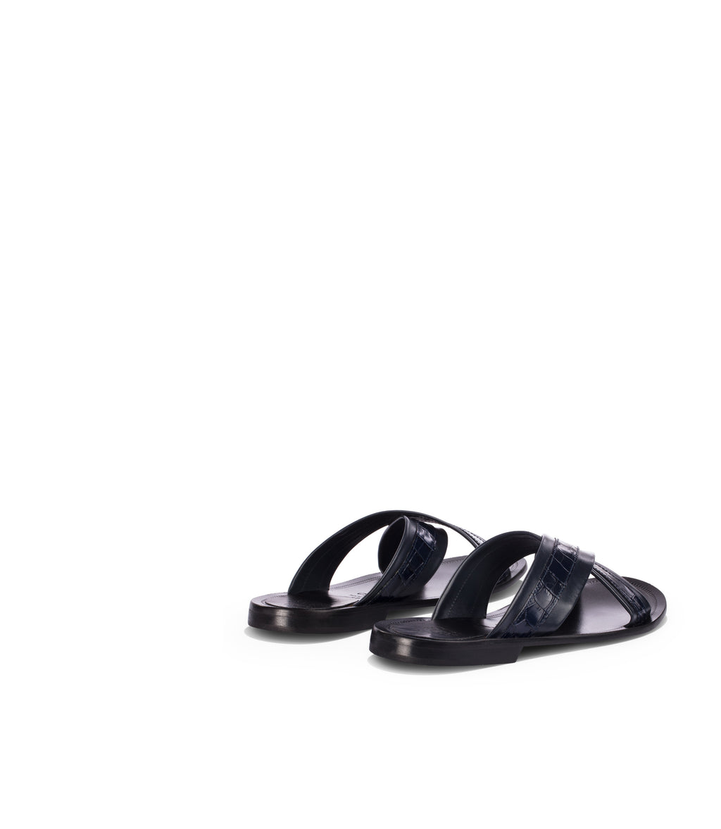 Loriblu Sandali in pelle blu scuro Vendita Economica